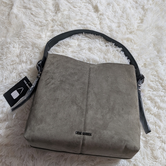 Steve Madden Tote Bag - Bag Velvet Fabri Dark Olive Green - Picture 3 of 10